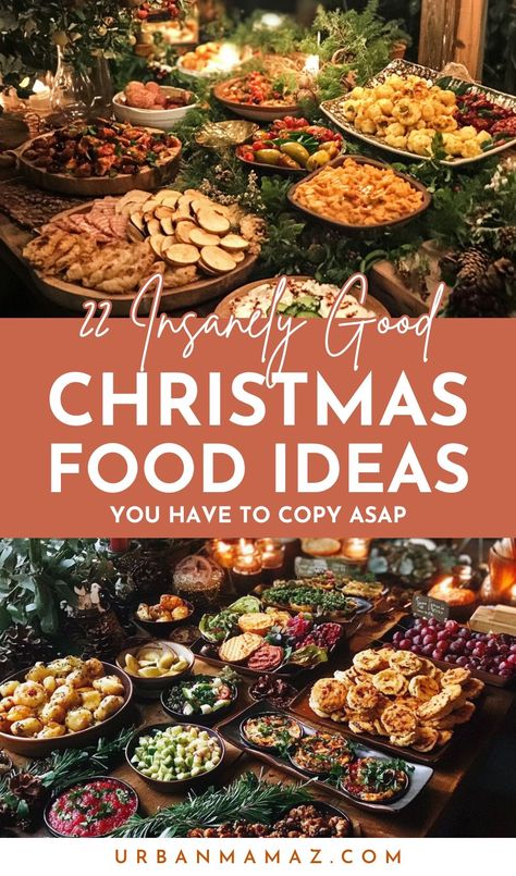 Looking for insanely good Christmas food ideas you have to copy ASAP? Check out this list of 22 delicious Christmas food ideas for your party this year. Christmas Camping Food Ideas, Bbq Christmas Party, Christmas Eve Entertaining Ideas, Christmas Food Themes Party Ideas, Holiday Party Foods Christmas, Christmas Lunch Ideas Holiday Parties, Vintage Christmas Appetizers, Easy Christmas Party Food Ideas, Christmas Movie Night Food Ideas