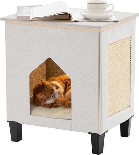 Cat Hideaway, Feral Cat House, Hideaway Bed, Cat Body, Bed Side Table, Nightstand Decor, Cat Scratch, Indoor Cats, Cat Condo