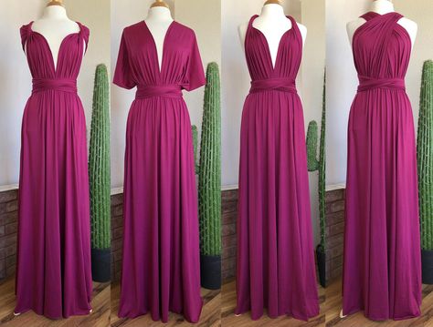 Magenta Bridesmaid Dresses, Multi Wrap Dress, Wrap Dress Plus Size, Vestido Convertible, Burnt Orange Bridesmaid Dresses, Mauve Bridesmaid, Mauve Bridesmaid Dress, Infinity Dress Bridesmaid, Bridesmaid Dresses Floor Length