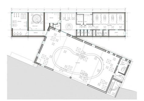 Plan Swimming Pool Plan, Gym Architecture, Church Design Architecture, Beer Spa, Block Plan, Gym Plan, Small Spa, Hotel Gym, Small Swimming Pools