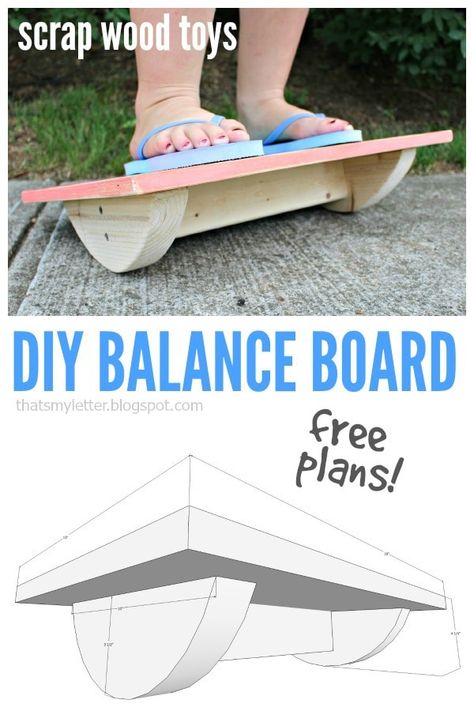 Diy Balance Board, Wood Toys Diy, Kids Woodworking Projects, Woodworking Projects For Kids, Project For Kids, Woodworking For Kids, Balance Board, Free Plans, Teds Woodworking