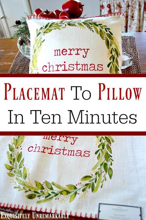 Christmas Pillows Diy, Christmas Cover, Crafts Gifts, Home For Christmas, Diy Simple, Christmas Pillows, Christmas Placemats, Holiday Pillows, Christmas Pillow Covers