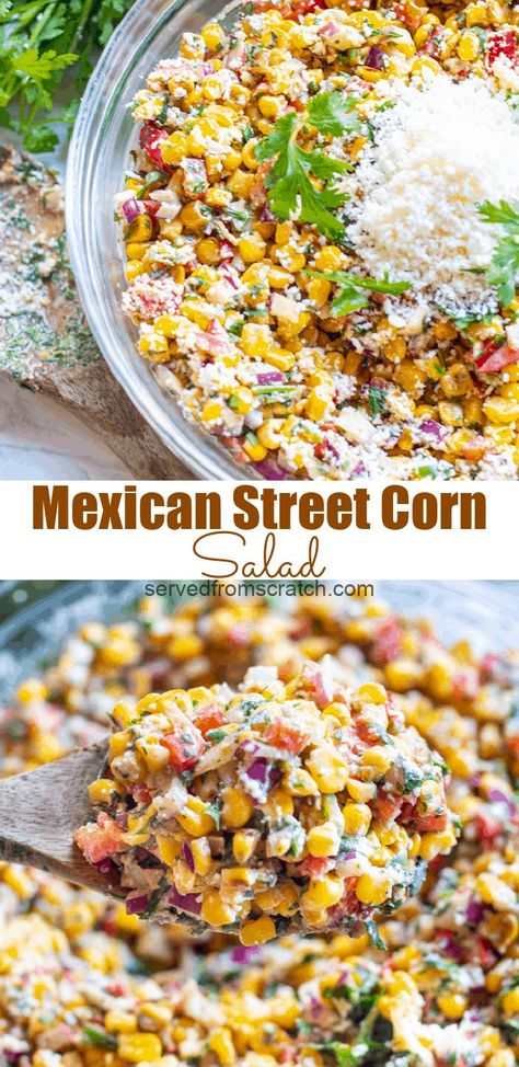 Mexican Street Corn Salad Recipe, Salad Taco, Salad Macaroni, Street Corn Salad, Street Corn Recipe, Salad Kale, Mexican Street Corn Salad, Mexican Street Food, Corn Salad Recipes