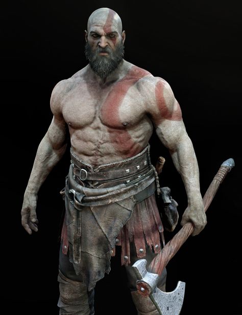 Kratos Model from God of War Slave Knight Gael, Anatomy Sculpture, Body Tattoo, Dragon Ball Super Manga, Game Character Design, God Art, High Fantasy, Character Modeling, Art Model