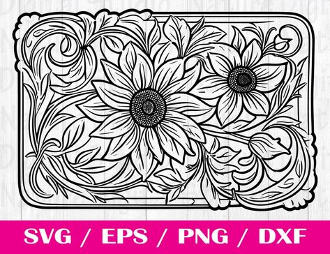 Tooled Leather Pattern Floral SVG, svg files, svg files for cricut, svg cricut, Cut Files Cricut, Digital Download, Silhouette Svg, Pattern5 Tooled Leather Pattern, Leather Patterns, Leather Tooling Patterns, Pattern Svg, Leather Engraving, Floral Svg, Leather Craft Projects, Cricut Cut Files, Leather Pattern