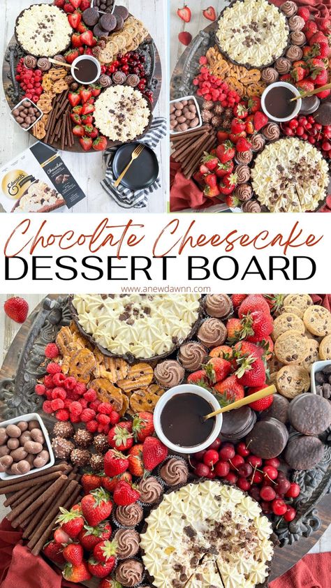 Dessert Charcuterie Board Ideas Wedding, Mini Cheesecake Charcuterie Board, Chocolate Cheese Board, Dessert Charcuterie Board Cupcakes, Dessert Charturie Boards, Dessert Board Wedding, Dessert Charcuterie Table Ideas, Dessert Board Platter Birthday, Dessert Chatcurie Board Ideas