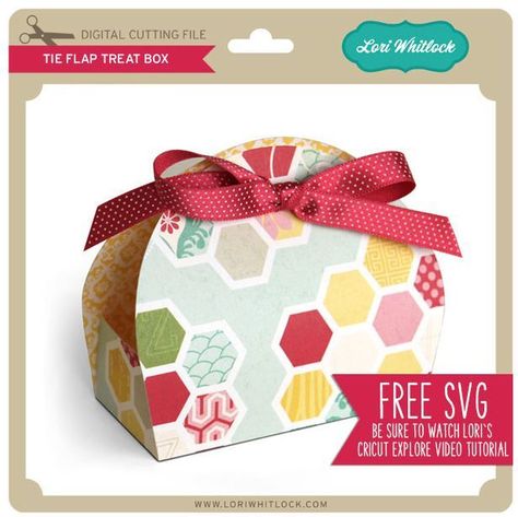 Download: Tie Flap Treat Box SVG File Cricut Explore Tutorials, Treat Box Template, Paper Box Template, Free Cricut, Gift Box Template, Treat Box, Cricut Free, Pillow Box, Free Svg Cut Files