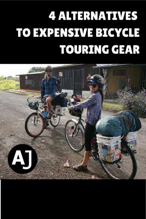 4 Alternatives to Expensive Bicycle Touring Gear - For more great pics, follow www.bikeengines.com Expensive Bicycle, Cycle Touring, Women Bicycle, Motorcycle Camping Gear, Bicycle Camping, Touring Bicycles, Bicycle Touring, Velo Cargo, Bike Trip