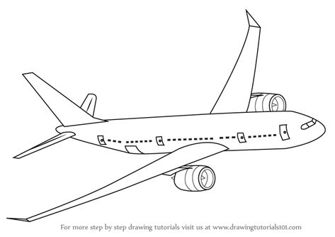 Learn How to Draw Flying Boeing Aeroplane (Airplanes) Step by Step : Drawing Tutorials Simple Airplane Drawing, Aeroplane Drawing, Airplane Sketch, Plane Drawing, Youtube Drawing, Easy Disney Drawings, Airplane Drawing, Pencil Sketch Drawing, Military Drawings