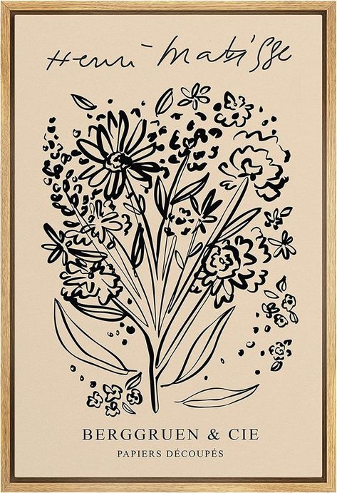 Flower Garden Sketch, Garden Sketch, Van Gogh Prints, Wall Art Flower, Matisse Prints, Vintage Illustrations, Floral Poster, Vintage Artwork, Henri Matisse