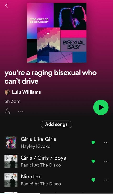 Bisexual Songs Playlist, Queer Playlist, Bisexual Playlist, Gay Songs, Lgbt Songs, Bisexual Wallpaper Iphone Aesthetic, Lgbtq Quotes, Lgbt Humor, Therapy Playlist