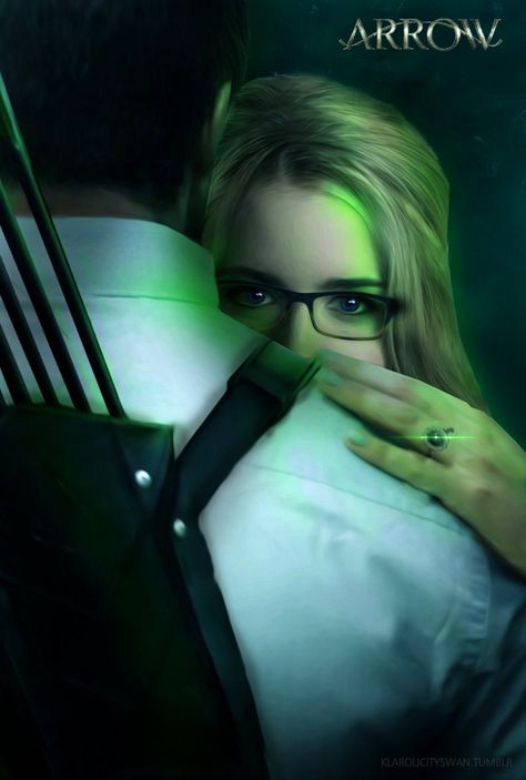 #Arrow season 6 #Olicity fan art Arrow Season 6, Oliver And Felicity, Emily Bett Rickards, Her Ring, Green Arrow, Quiver, Rectangle Glass, Square Glass, I Love