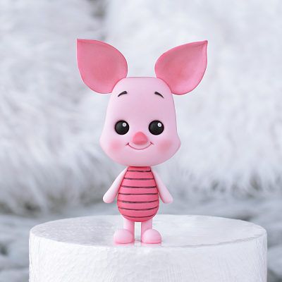 Piglet Cake, Kawaii Cake, Fondant Figurines, Disney Cake Toppers, Fimo Kawaii, Winnie The Pooh Cake, Cute Piglets, Fondant Animals, Cake Topper Tutorial