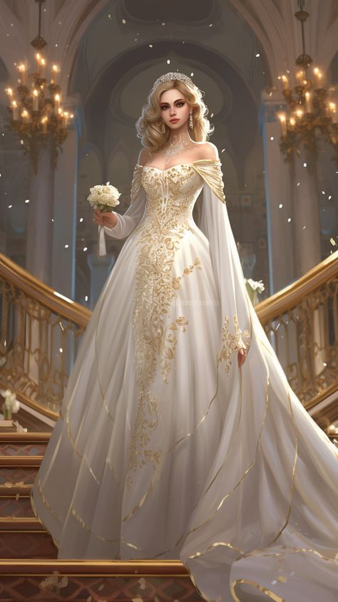 Wedding Dress Fantasy, Medieval Wedding Dress, Queen Wedding Dress, Medieval Wedding, Fantasy Dresses, Royal Dresses, Dream Wedding Ideas Dresses, Queen Dress, Fantasy Gowns