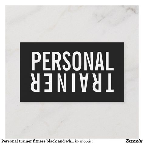 Personal trainer fitness black and white modern business card Fitness Black And White, Scrapbook Sample, Personal Trainer Business Card, Fitness Business Card, Modern Business Card, Fitness Business, Bodybuilding Training, Personal Trainers, Modern Business Cards