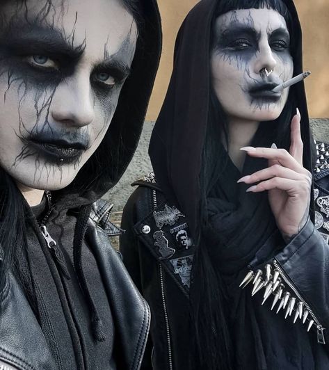 Heavy Metal Concert Makeup, Heavy Metal Makeup, Haunt Makeup, Black Metal Fashion, Unconventional Makeup, Metal Makeup, Corpse Paint, Scary Clown Makeup, Concert Makeup