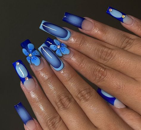 Myprettyset Nails, 2024 Nails, Airbrush Nails, Blue Acrylic Nails, Acrylic Design, Beauty Aesthetic, Girly Acrylic Nails, Nails Set, Vacation Nails