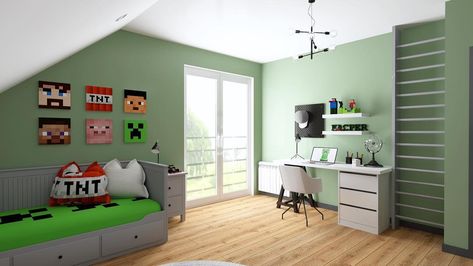 Minecraft Bathroom, Best Home Decor, Best Home, Loft Bed, Office Decor, Home Goods, Toddler Bed, The 10, House Design