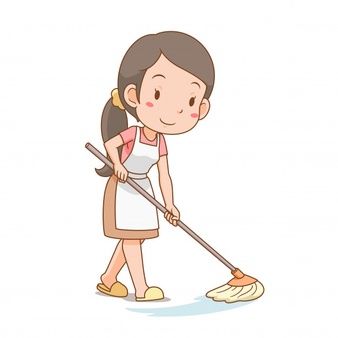 Lek_suwarin | Freepik Housewife Cleaning, Clean Drawing, Cleaning Cartoon, Cleaning Drawing, Vector House, House Cartoon, Female Cartoon Characters, Family Cartoon, Female Cartoon