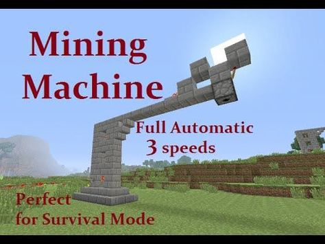 Minecraft Tutorial : Automatic Mining Machine - YouTube Skeleton Tutorial, Farm Minecraft, Mining Machine, Minecraft Redstone, Minecraft Structures, Minecraft Farm, Minecraft Banners, Diy Minecraft, Cool Minecraft Creations