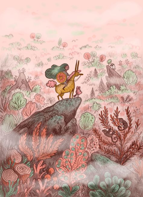 Warrior girl by Freya Hartas Girl And Horse, Good Illustration, Illustrator Portfolio, Cottage Core Art, Warriors Illustration, Golden Horse, Horse Illustration, Book Illustration Art, Pretty Drawings