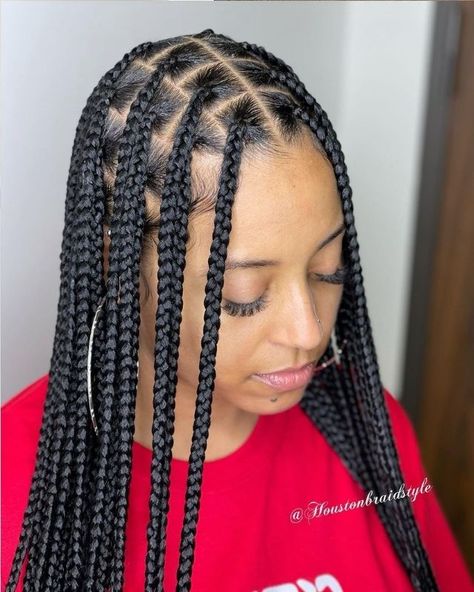 Braids Boho, Cute Box Braids, Big Box Braids, Big Box Braids Hairstyles, African Hair Braiding Styles, Long Box Braids, Box Braids Hairstyles For Black Women, Braids Hairstyles Pictures, Cute Box Braids Hairstyles