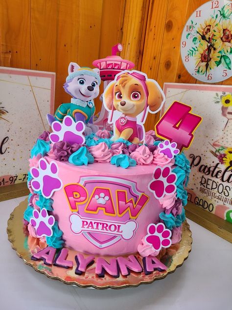 Paw Portal Birthday Cake, Number 5 Paw Patrol Cake, Sky Paw Patrol Cake Ideas, Paw Patrol Cake Pink, Skye Cake Paw Patrol, Sky Cake Paw Patrol, Sky Paw Patrol Birthday Cake, Pastel Skye Paw Patrol, Paw Patrol 4th Birthday Cake