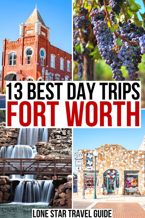 Here are the best day trips from Ft Worth! fun day trips from fort worth texas | fort worth day trip ideas | ft worth day trips | texas day trips from ft worth tx | best places to visit near fort worth | best small towns near fort worth tx | things to do close to ft worth | small towns near dallas fort worth | ft worth day trip destinations | short road trips from fort worth tx | fort worth travel guide | what to do in north texas | best places to visit in north texas Fort Worth Stock Yards, What To Do In Fort Worth Texas, Fort Worth Texas Things To Do In, Fort Worth Things To Do, Ft Worth Texas Things To Do, Dallas Fort Worth Texas Things To Do, Things To Do In Fort Worth Texas, Texas Day Trips, Traveling America