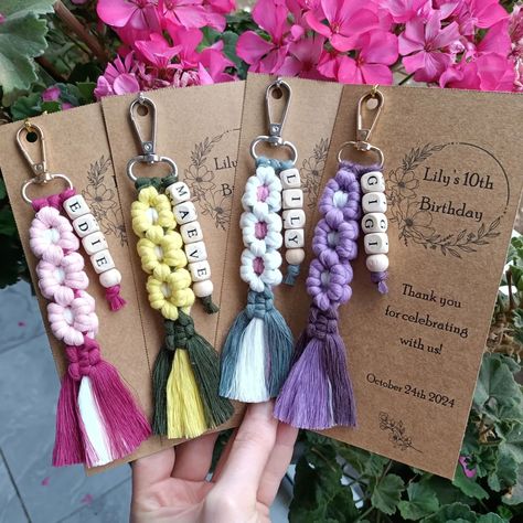 Beauties prepared for shipping United States 🎁🎀 Thank you Liann for choosing us. ♥️🥰 Customizable Macrame Name Flower Keychain 😍 12 flower model options and unlimited card designs. Also we are selling on Etsy 🎀 #macrame #macramekeychain #newborngifts #weddingfavor #weddinggift #bridalshowerfavors #bridalshowergifs #macramegifts #weddingfavors #babyshowergift #birthdaygift #bridesmaidsgifts #engagementgift #baptismfavors #birthgift #bachelorettegifts #custommacrame #bohokeychain #babysho... Macrame Flower Keychain, Etsy Macrame, Bulk Gifts, Shower Favors Baby, Macrame Flower, Boho Keychain, Flower Keychain, Flower Model, Favors Baby Shower