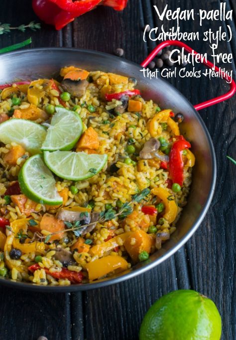 vegan paella (Caribbean paella) Caribbean Vegan, Vegan Paella, Paella Recipe, Vegan Style, Caribbean Food, Spanish Cuisine, Rice Dish, Spanish Rice, Caribbean Recipes