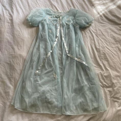 Blue Coquette Dress, Vintage Blue Dress, Common Blue Butterfly, Madeline Hatter, Brian Quinn, Flowy Mini Skirt, Lizzie Hearts, Night Gown Dress, Dark Wash Denim Jacket