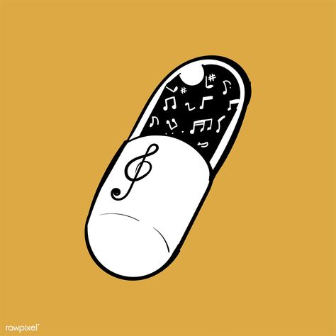 Music Related Drawings, Music Symbols Art, Serotonin Tattoo, Tape Music, Music Notes Tattoo, Guitar Tattoo, Music Drawings, Music Illustration, Hand Images