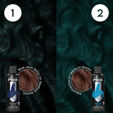 Arctic Fox Aquamarine On Brown Hair, Arctic Fox On Dark Hair, Arctic Fox Wrath On Dark Hair, Arctic Fox Hair Dye On Brown Hair, Blue Jean Baby Arctic Fox Hair, Artic Fox Hair Dye Mixes, Arctic Fox Hair Dye Combinations, C4 Hair, Arctic Fox Aquamarine