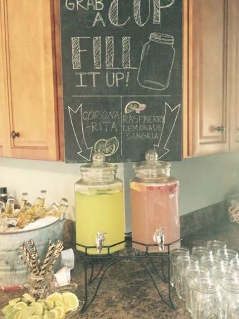 Wedding Shower Drinks, Housewarming Party Themes, Stock The Bar Party, Lemonade Sangria, Drinks Nonalcoholic, Easy Alcoholic Drinks, Blue Drink, Margarita Bar, Party Drinks Alcohol