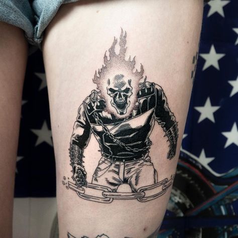 Gost Rider Tattoo, Ghost Rider Tattoo Ideas, Ghost Rider Tattoo Design, Julian Tattoo, Rider Tattoo, Ghost Rider Tattoo, Villain Arc, Avengers Tattoo, Cartoon Tattoo