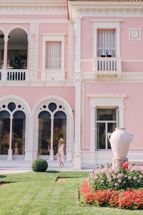 Villa Ephrussi de Rothschild | Gal Meets Glam | Bloglovin’ France Mansion, Castaner Wedges, Villa Ephrussi De Rothschild, Villa Ephrussi, Kitchen Basics, Julia Berolzheimer, Pink House, Zimmermann Dress, Gal Meets Glam