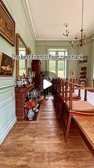 The Intrepid Chatelaine on Instagram: "The Best French Floor Care Hack from only 3 natural ingredients to get château-chic floors!🌱🛠️
This French traditional floor-care hack has certainly stood the test of time and is a great method to nourish and protect untreated wooden floors. 
I was shocked at how expensive modern floor-care synthetic products are and for many square metres of oak parquet in our home @chateaudebourneau , we would require huge volumes and we didn’t want to spend 100s of euros so this method is great: It’s cheap, natural, anti-insect, easily topped up (so no scuffed varnish problems) and the result is beautiful. Plus, it smells wonderfully of fresh pine. 
. 
The Recipe: 50:50 linseed oil: turpentine (distilled pine sap) with an optional dash of linseed oil curing agent Floor Vacuum, Oak Parquet, French Floor, Vacuum Mop, Saving Hacks, Homemade Cleaning Solutions, Refinishing Floors, Cleaning Tricks, Homemade Cleaning