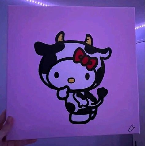 Hello Kitty Cow, Sanrio Stuff, Hello Kitty Iphone Wallpaper, Room Inspiration Bedroom, Cow Print, Painting Inspiration, Room Inspiration, Iphone Wallpaper, Cow