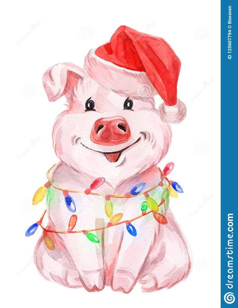 Illustration about Watercolor cute pig. Symbol 2019 new year. Color illustration isolated. Illustration of cloth, christmas, nature - 125607794 Diy Canvas Art Easy, Animal Paintings Acrylic, Pig Painting, Pig Pictures, Pig Drawing, Pig Illustration, Learn Watercolor Painting, Pig Art, Watercolor Cute