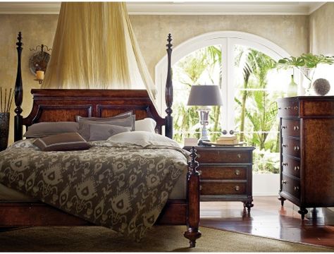 British Colonial Poster Bed Tropical British Colonial Interiors, British Colonial Bedroom, Colonial Style Bedroom, British Colonial Interiors, British Colonial Furniture, Tropical British Colonial, Colonial Bedroom, Colonial Decorating, West Indies Style