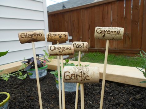 Cork Garden Marker - Etched - Personalizable. $3.00, via Etsy. Plants For Raised Beds, Garden Marker, Herb Markers, Garden Markers, Wine Corks, Plant Markers, Greenhouse Gardening, Small Space Gardening, Growing Herbs