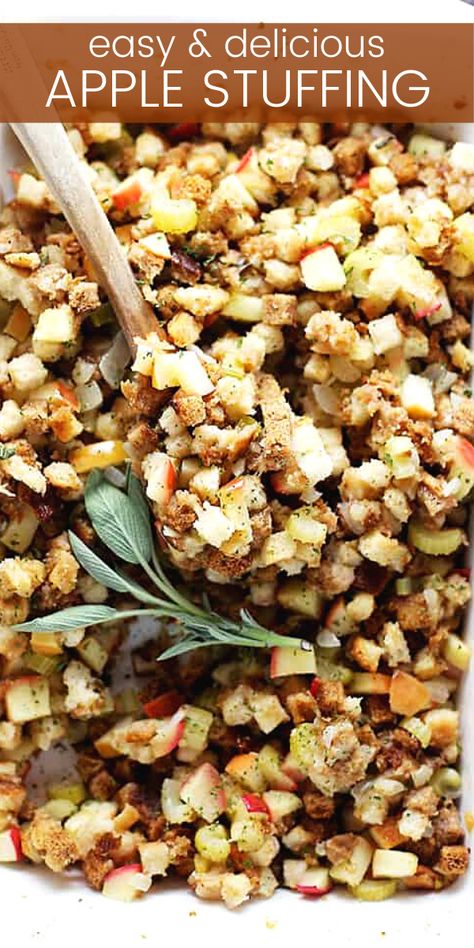 Stuffing With Walnuts And Apples, Cornbread Apple Stuffing, Turkey Stuffing With Apples, Apple Dressing Thanksgiving, Stuff Turkey With Apples, Stuffing Recipes No Celery, Stovetop Stuffing With Apples, Dressing With Apples Thanksgiving, Stuffing With Apples And Raisins