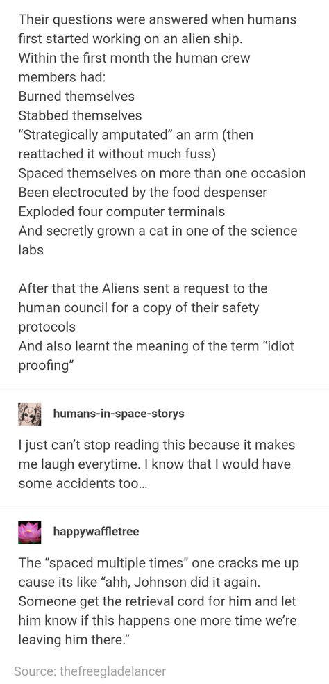 Humans in Space Are Surprisingly Safe - Media Chomp Humans Are Space Orcs Tumblr, Humans In Space Tumblr, Alien Experiments On Humans, Humans In Space, Humans Are Space Orcs, Human Alien Writing Prompts, Earth Is Space Australia, Humans Are Adorable Tumblr Aliens, Tumblr Aliens