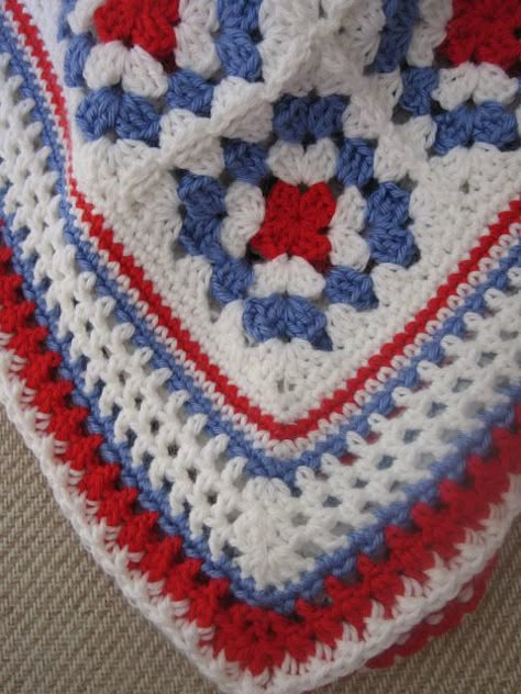 Red White And Blue Crochet Blanket, Lapgan Patterns, White And Blue Crochet Blanket, Crochet Patriots, Red White And Blue Crochet, Crochet Flag, White And Blue Crochet, Owl Coasters, Patriotic Crochet