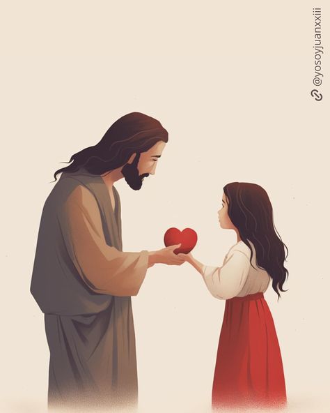 Cute God Pics, Jesus With Girl Wallpaper, God Holding A Girl, Jesus Healing Images, Beloved Daughter Of God, Bible Cartoon Images, Jesus Cute Drawing, Jesus And Girl Wallpaper, Jesus Animation Cartoon