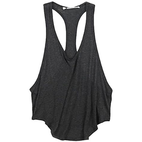 Pre-owned T By Alexander Wang Baggy Charcoal Deep Racerback Top Dark... ($85) ❤ liked on Polyvore Baggy Crop Top, Baggy Shirts, Flare Shirt, Racerback Top, Rayon Shirt, Tank Top Camisole, T By Alexander Wang, Grey Shirt, Crop Shirt