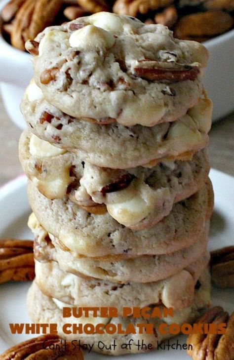 Pecan Cheesecake Bars, Funfetti Cookies, Butter Pecan Cake, Pecan Cheesecake, Butter Pecan Cookies, Carrot Cake Cookies, Cake Mix Cookie Recipes, White Chocolate Cookies, Pecan Cake