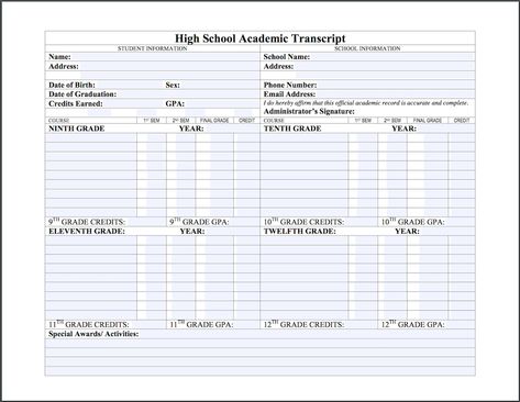 Free Editable High School Transcript Template - Flanders Family Homelife Highschool Transcript Template, Home School High School Transcript, High School Schedule Template, Homeschool High School Transcripts, High School Transcript Template Free, Homeschool Transcripts Templates, High School Report Card Template, High School Transcript Template, Student Grade Sheet