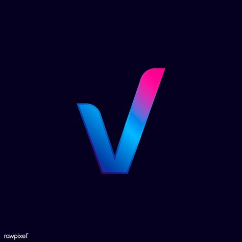 Capital letter V vibrant typography vector | premium image by rawpixel.com V Letter Images, Vibrant Typography, V Logo Design, Futuristic Typography, Monogram Wallpaper, V Words, Vector Alphabet, Logo Online Shop, Fun Typography