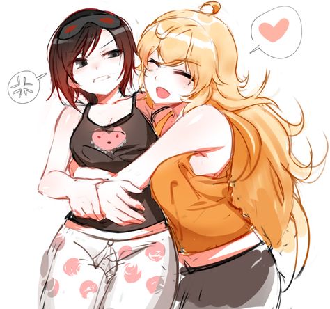 Ruby Rose and Yang Xiao Long Rwby Grimm, Yang Xiao Long, Rwby Yang, Rwby Characters, Rwby Fanart, Rwby Anime, Anime Reccomendations, Baby Sister, Blonde Bombshell